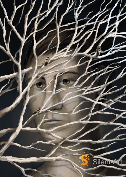 Silent-Art – figurative digitale Malerei von Jörg Hornisch: Verästelt